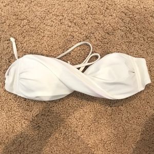 White twisted bikini top